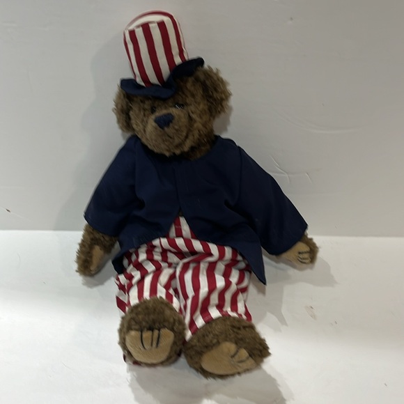 Vintage 1993 Retired Ty Bear July 4, jointed Beanie Baby Teddy Bear 14” - Picture 3 of 7